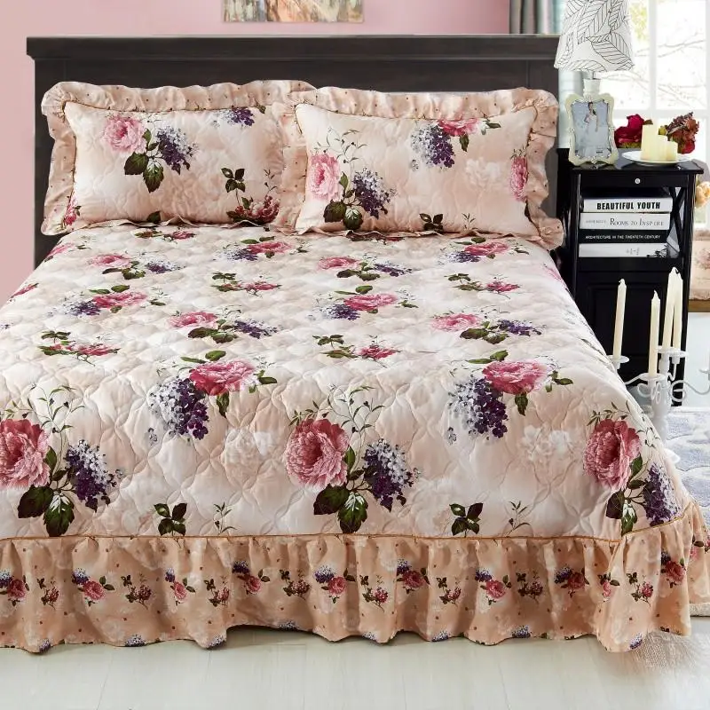 Bedspread King Queen size Cotton Bed cover set Bed spread set Mattress cover Blanket Pillowcase couvre lit colcha de cama 40