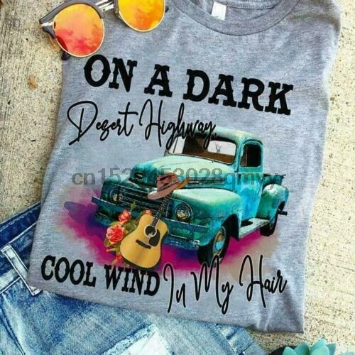 Мужская футболка с надписью Hippie On A Dark Desert Highway Cool Wind In My Hair | одежда