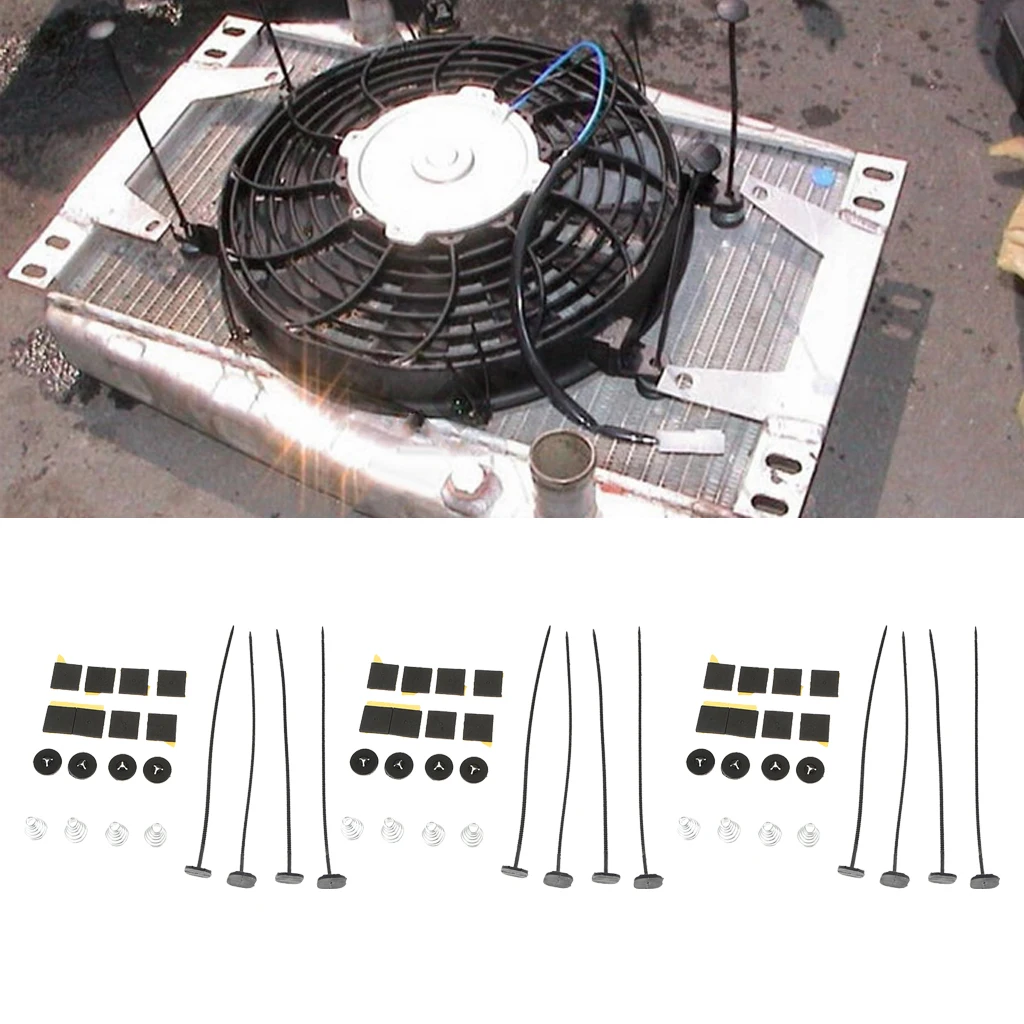 3 комплекта пластиковое Универсальное крепление радиатора монтажный комплект электрический вентилятор галстук ремни