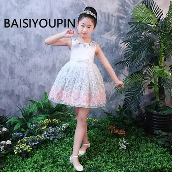 

Ball Gown Flower Girls Dresses Robe de Soiree For Wedding Party Dress Real Photos Elegant