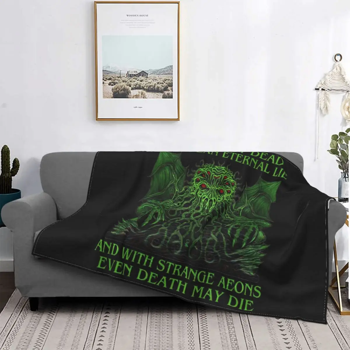 

Cthulhu Idol Lovecraft Occult Flannel Blankets Call of Cthulhu Horror Throw Blankets for Sofa Bedding Lounge Quilt