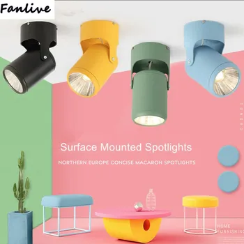 

10pcs Spotlight Surface Mounted 7W 10W 15W 20WCOB Colorfull LED Ceiling Down light Aluminum For Indoor Home Beside Store Lamp