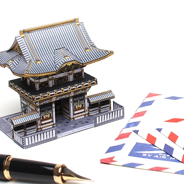 Japan Nikko Toshogu Shrine Folding Mini 3D Paper Model Papercraft House DIY Art Origami Building Kids Adult Craft Toys QD-123 2