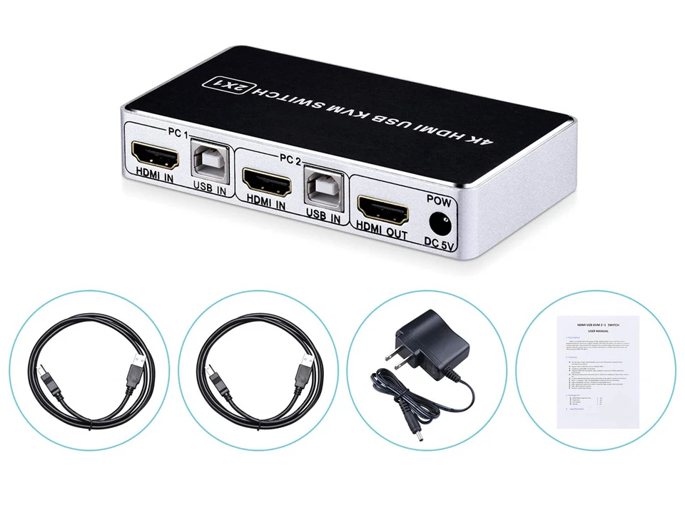 Navceker 2 порта HDMI KVM переключатель 4K KVM HDMI USB переключатель Поддержка USB 2,0 клавиатура мышь KVM переключатель USB для ПК ноутбука XBox монитор