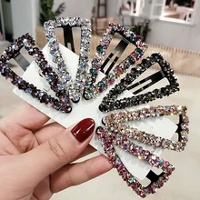 Модная Заколка-краб для волос с геометрическим рисунком, имитация жемчуга, заколка-краб, Ретро стиль, в форме сердца, хрустальные заколки для волос, аксессуары для волос для женщин