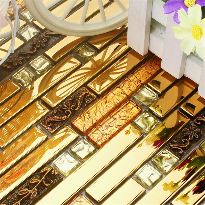 复古树脂电镀玻璃长条马赛克 (4)