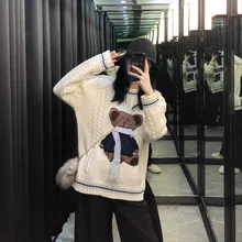 Sweater Women Autumn Winter 2020 New Loose Long-sleeved Embroidered Pullover Sweater Women Sweater Women Autumn Winter 2020 New Loose Long-sleeved Embroidered Pullover Sweater Women