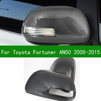 

For Toyota Fortuner SW4 2005-2015 car Black carbon fibre Rearview mirror cover trim 2010 2006 2007 2008 2009 2011 2012 2013 2014