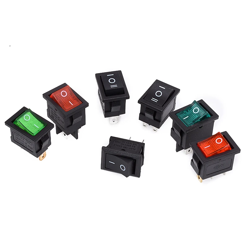 1 шт. KCD1 2PIin 3-контактный кулисный переключатель для лодки автомобиля 6A/10A 250V/125V AC красный желтый зеленый синий черный кнопка Лучшая цена KCD1