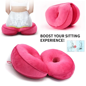 

Dual Comfort Cushion Plush Cushion Folding Pillow Can Be Stored Cushion Lift Hips Up Multifunction,Fits In Car Seat, Home,Office