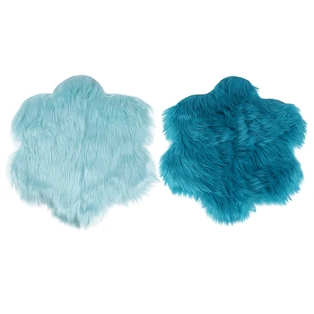 

1 Piece of Non-Slip Soft Artificial Fur Wool Rug Indoor Sheepskin Rug Modern Rug Mat Living Room 45X45cm