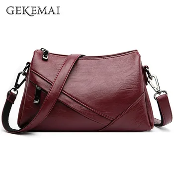 

Summer New Splice Solid Color Crossbody Bags Women Designer Pu Leather Purses and Handbag Female Elegant Shoulder Messenger Bags