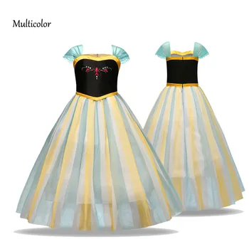 

Girl Princess Aisha Princess Halloween Performance Costume Dress Anna Children's New Christmas Party Dresses Baby Girl Clothes