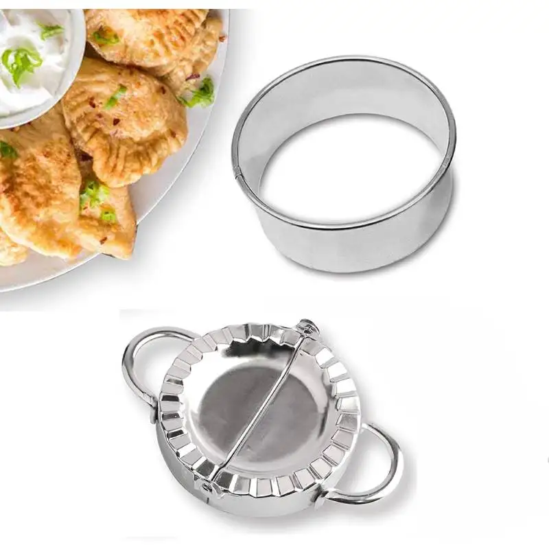 2pcs Dumpling Maker Stainless Steel Small Dumpling Mold Ravioli Skin Maker Dough Wrapper Cutter Perogie Empanada Press dumpling maker