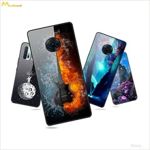 Cover For Vivo Nex 3 iqoo3 Y11 2019 Z6 5G Phone Cases Luxury Guitar Ghost Starry Sky Moon Patterned Skin Hard Glass Mirror Shell