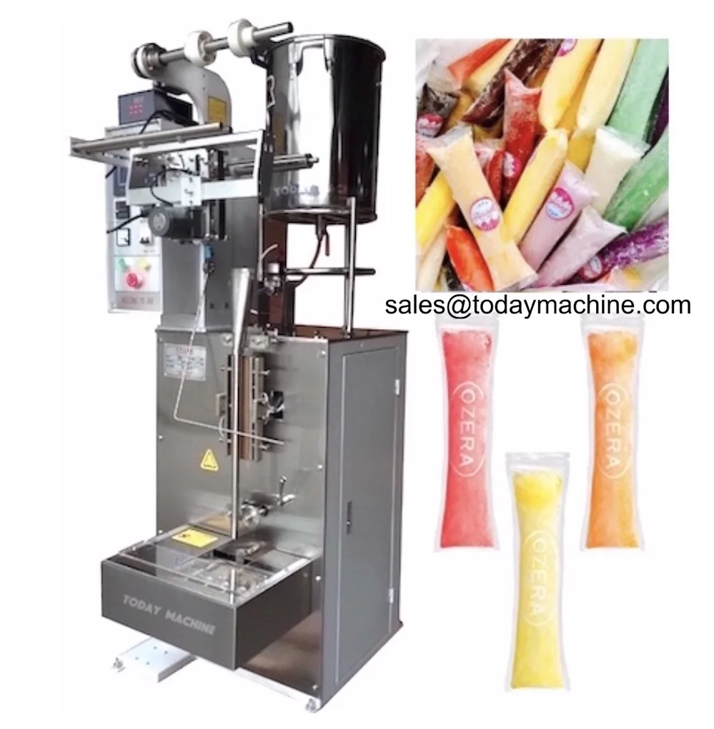 

Heat sealing automatic plastic bag liquid ice pop ice lollly filling sealing packaging machine