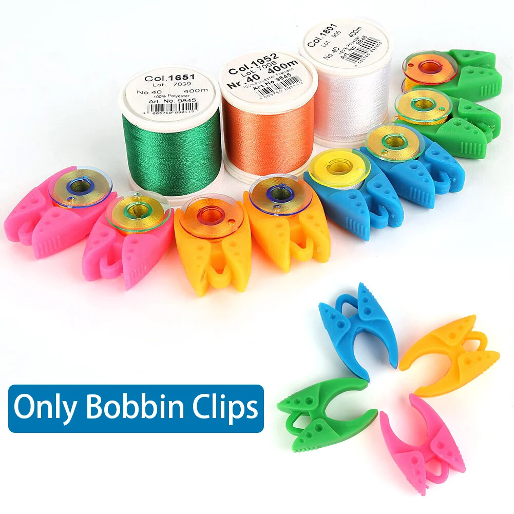 

20 Pcs/bag Bobbin Clamps Holders Keeping Bobbin Thread Tails Under Control Sewing Tools Bobbin Clamps Clips Holders