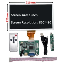 9 дюймов ЖК-экран дисплей монитор с пультом дистанционного управления драйвер плата 2AV HDMI VGA для Raspberry Pi Banana/Orange Pi мини компьютер