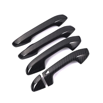 

for Kia Seltos K3 2019 2020 Car Carbon Fiber Door Handle Protection Cover Trim Frame Decoration Sticker Accessories