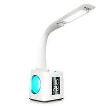 LED Eye Protection Table Lamp Dimmable Desk Foldable Light Calendar Alarm Clock Temperature Display Reading Illumiantion With To 18led 3 5w dimmable led eye protection book light multifunction rechargeable table lamps with calendar temperature alarm clock
