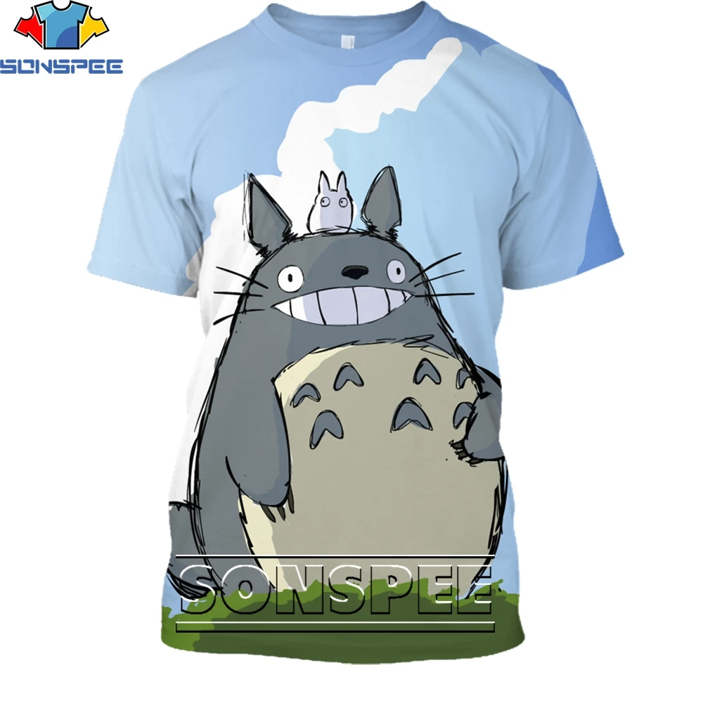 

SONSPEE 3D Printing Totoro Animation Cartoon Fashion Casual Loose Round Neck T-shirt Men Women Trend Personality Harajuku Tees