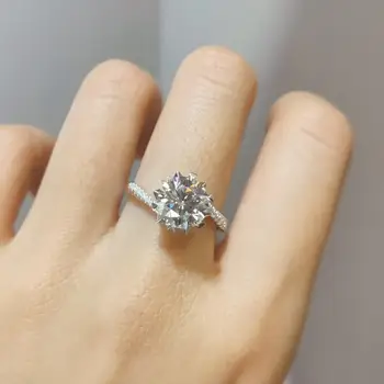 

1 ct Excellent Cut Diamond Test Past D Color Snowflake Moissanite Ring 925 Sterling Silver Hip twist Gemstone Ring for Teen Girl