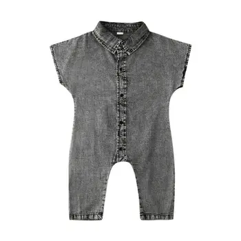 

1-6Y Cute Toddler Kids Baby Girls Denim Romper Single Breasted Solid Long Jumpsuit Playsuit Outfit Jeans