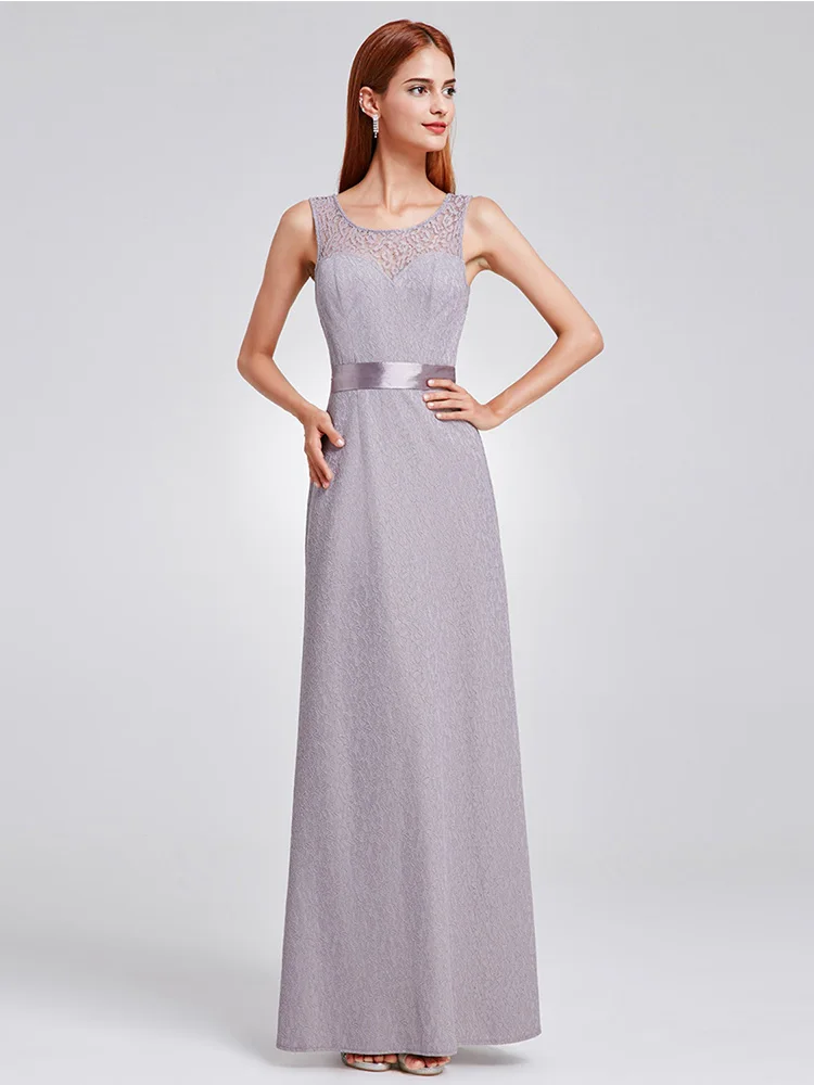 gray Это Yiiya вечерние платья Кружева o-образным вырезом размера плюс спинки Robe De Soiree C421 Elgant Длинные вечерние платья без рукавов для женщин - Цвет: gray