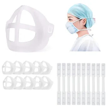 

10pcs 3D Mouth Mask Support Breathing Assist Help Mask Inner Cushion Bracket Food Grade Silicone Mask Holder Breathable Valve