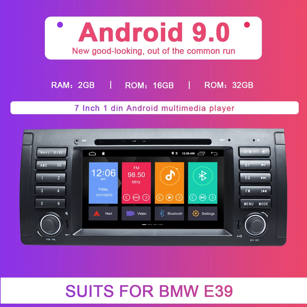 1 din Android 9,0 автомобильный dvd-плеер для BMW X5 E53 E39 gps стерео аудио навигация Мультимедиа экран головное устройство DVD automotivo 2 GB