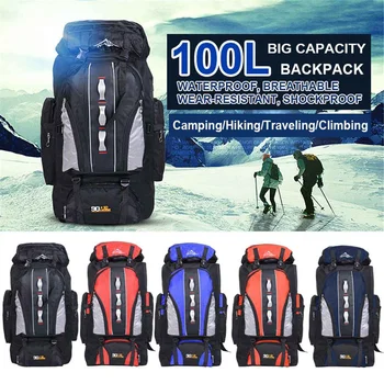 

100L Waterproof Climbing Backpack Rucksack Outdoor Sports Bag Travel Backpack Camping Hiking Backpack Women/Men Trekking Bag
