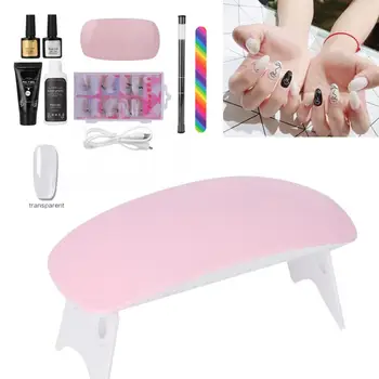 

Nail Extension Kit 8Pcs Nail Art Tools Set Nail Dryer Lamp Mini Extension Glue Manicure Extension Tool