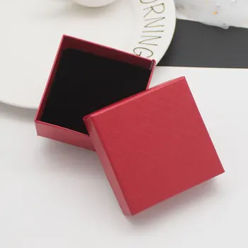 

Classic 1pcs Square jewelry organizer box Engagement Ring For Earrings Necklace Bracelet Display Gift Box Holder Black red