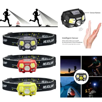 

Motion Sensor Headlamp COB+Q5 LED Rechargeable Headlight Torch Lamp Light Convenience practical fashion Leisure personality