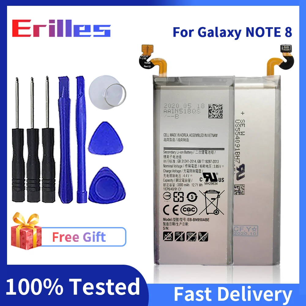 Аккумулятор для телефона Samsung Galaxy Note 8 N9508 N9500 оригинальный аккумулятор большой