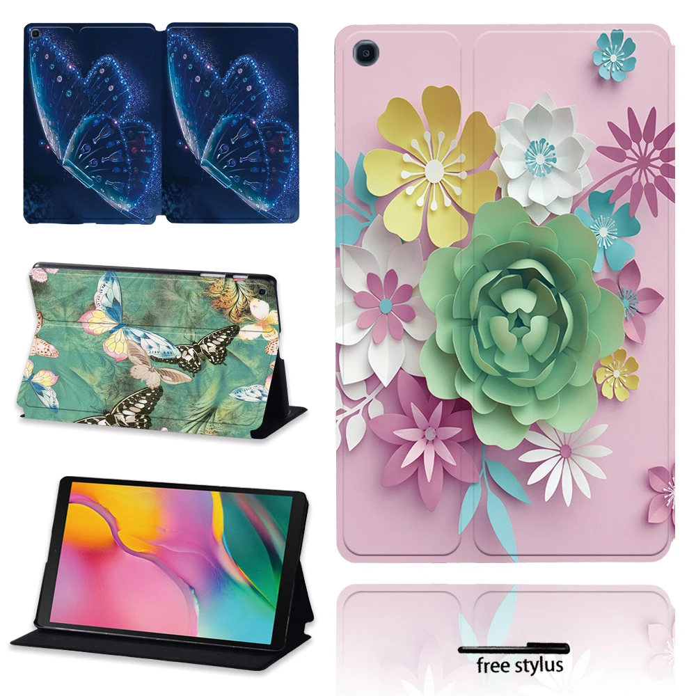 

Anti-fall Foldable Flip Tablet Case for Samsung Galaxy Tab A 9.7(T550/P550/T555/T551)/10.1(T510/T515)/10.5(T590/T595) + Pen
