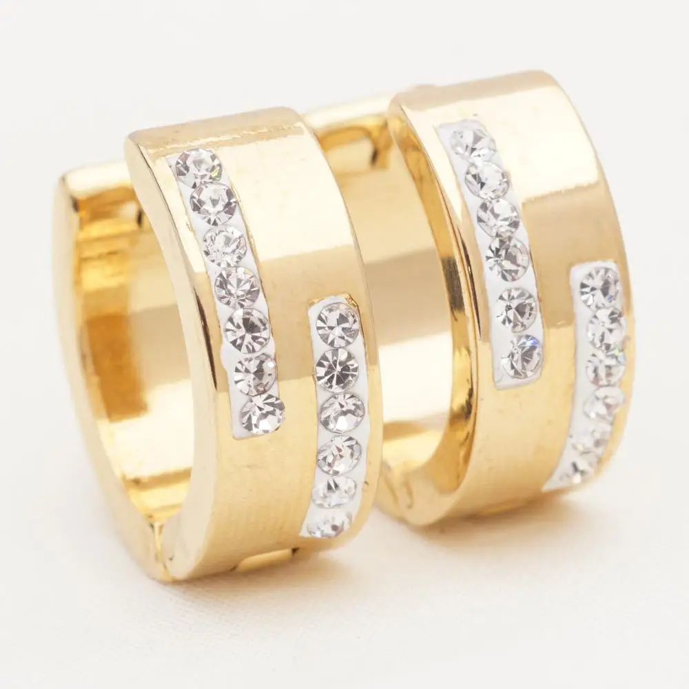 30 различных стилей Горячая кристалл серьги-кольца из нержавеющей стали для женщин золотые маленькие обручи