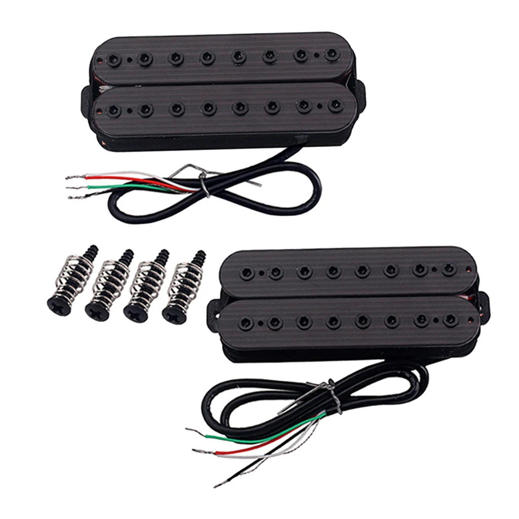 

2 X Double Coil Guitar Bridge \u0026 Neck Pickup Pickup Set For 8 String Electric Guitar - Black