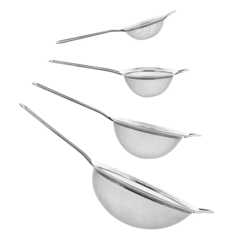 Best 4 pcs. Colander Strainer Set 7/12/16/22 cm made of stainless steel - noodle strainer Schaumlffel icing S | Дом и сад