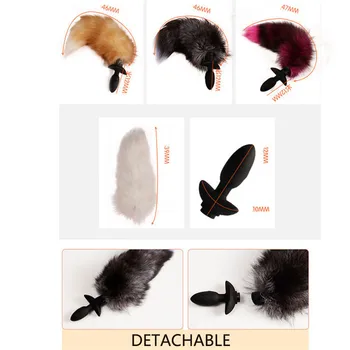 Wireless Remote Control Fox Tail Anal Plug Silicone Vibrator Bdsm Bondage Fetish Bullet Butt Plug Erotic Sex Toys For Women Men 4