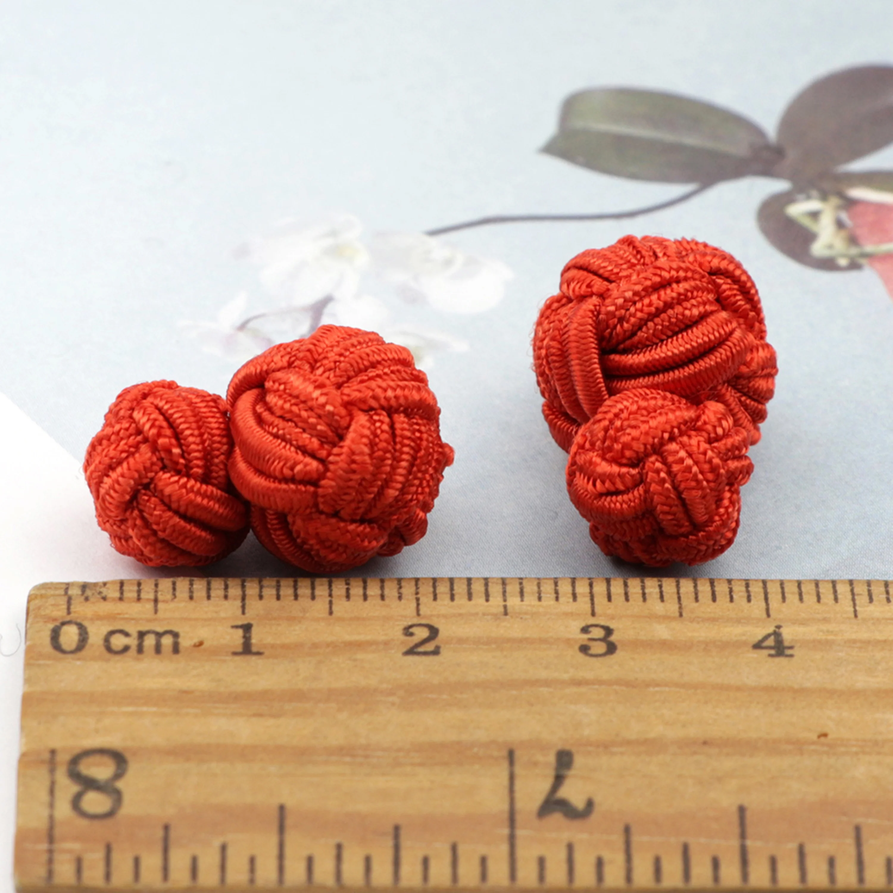 Colorful Double Rope Ball Knot Cufflinks Novelty Solid Colors Braided Handmade Elastic Upscale Men's Classic Cuff Links For Men - 5