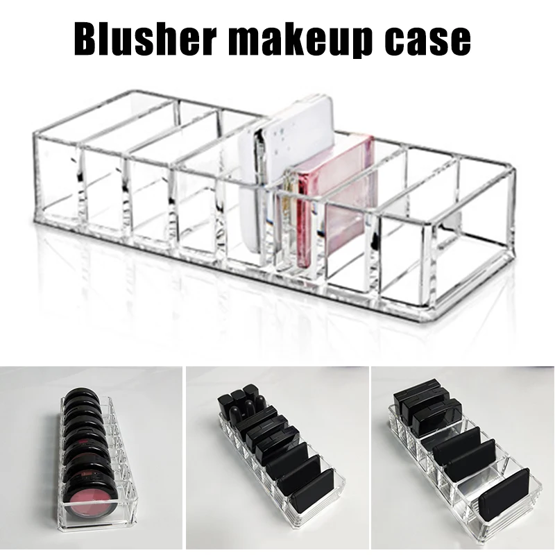 

Clear Acrylic Makeup Brushes Organizer Holder Lipstick Stand Case Desktop Jewelry Box Cosmetic Makeup Tool Tray with 8 Slots