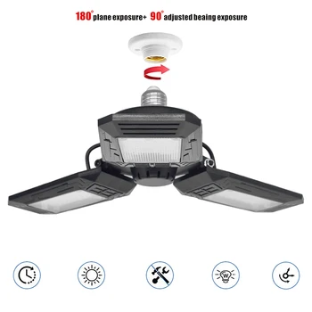 

ALLOET E27 Deformable LED Ceiling Light Warehouse Workshop Garage Folding Lamp