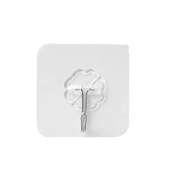 

20Pcs Hook Strong Transparent Suction Wall Sucker Hanger Waterproof Adhesive Heavy Load Rack Stainless Steel Hook
