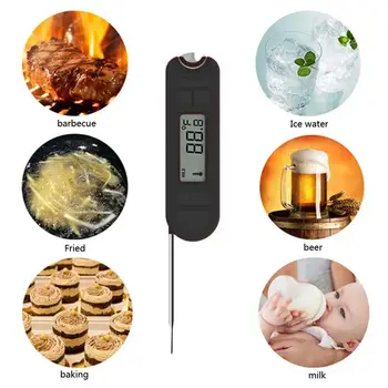 

Foldable Digital Oven Thermometer BBQ Folding Meat Food Probe Kitchen Thermometer Liquid Water Oil Cooking Tools