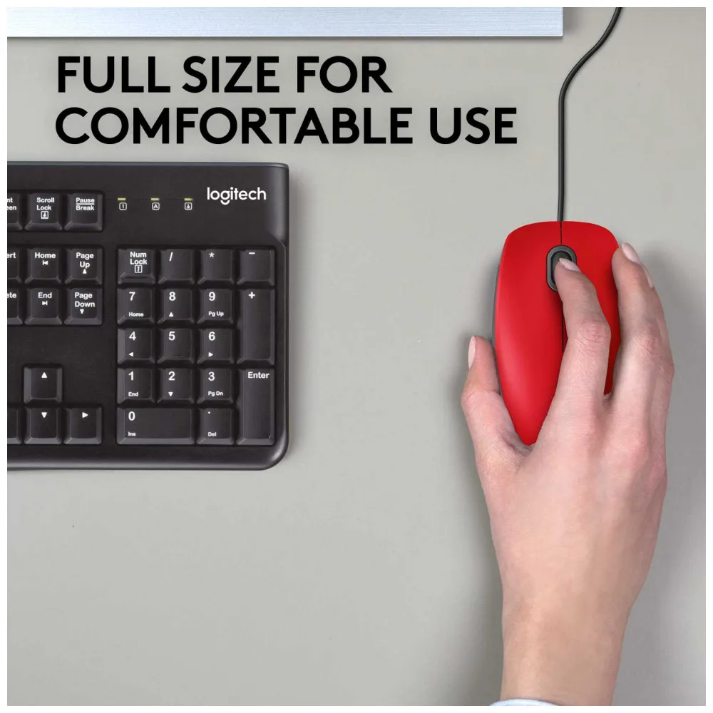 Мышь Logitech M110 Silent(M110s) Red(красная, бесшумная, оптическая, 1000dpi, USB, 1.8м