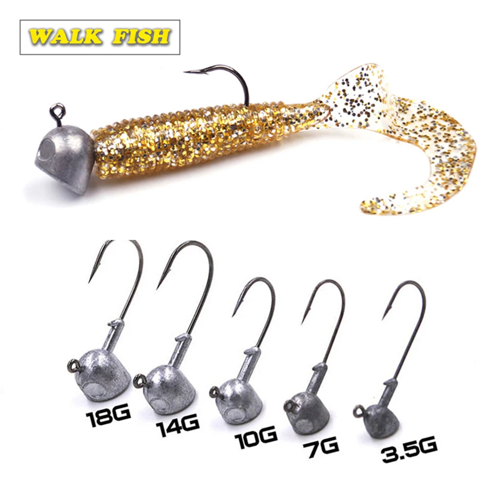 Walk Fish 5 шт./лот новый высококачественный крючок с свинцовой головкой 3 г/7 г/10 г/14 г/18