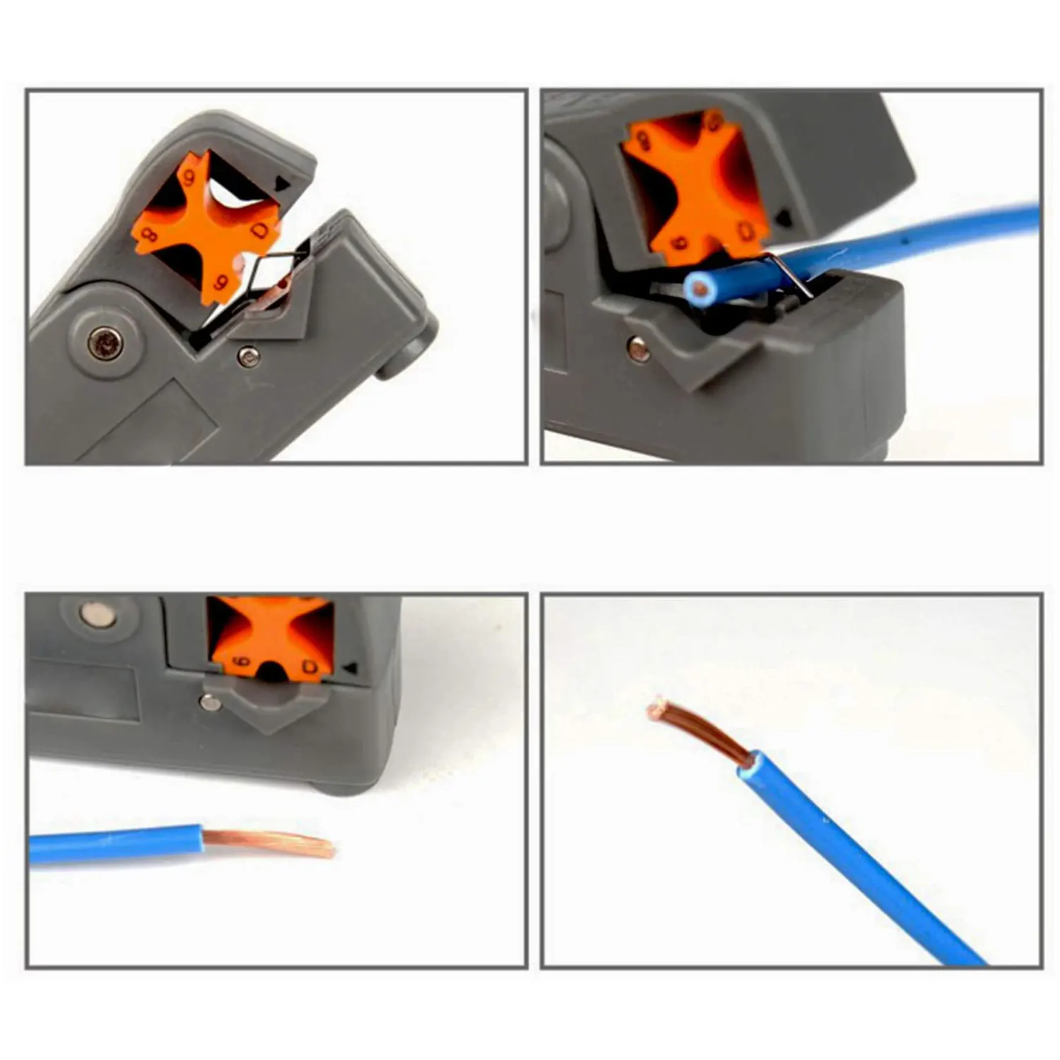 Coax Cable Stripper 2 Blades Stripping Pliers Wire Stripper Cutter Tool Stripping Length Adjustable