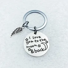С надписью «I LOVE You to the Moon сзади Нержавеющая сталь брелоки для пар аксессуары в стиле Сейлор Мун "сделай сам" адаптируемые под требования заказчика