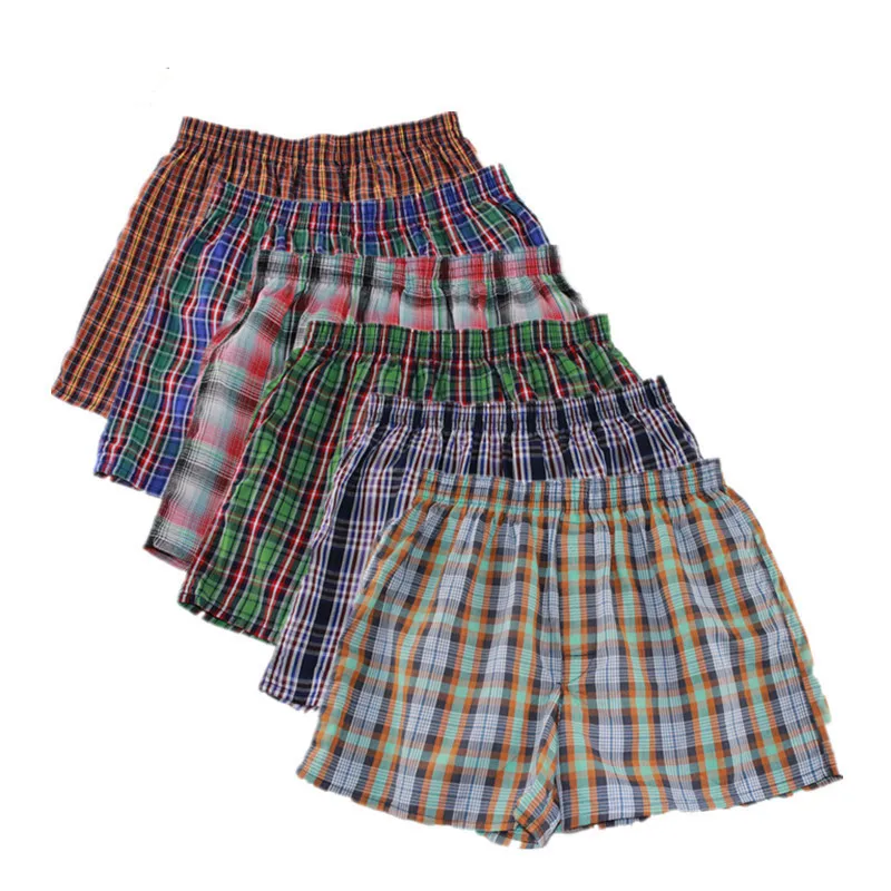 4Pcs/Lot Cotton Men's panties Plus Size Plaid Underpant Boxers Male Shorts High Quality Breathable boxer homme bermuda masculina luckymarche basic bermuda shorts qwpox23421bex